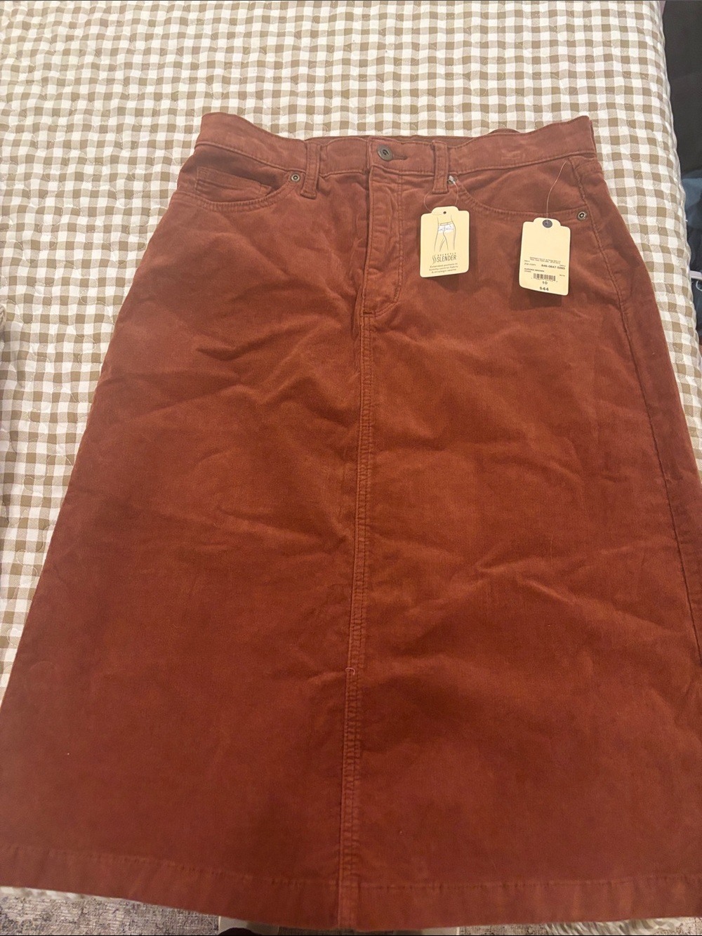 St. John's Bay Rust Corduroy Midi Skirt